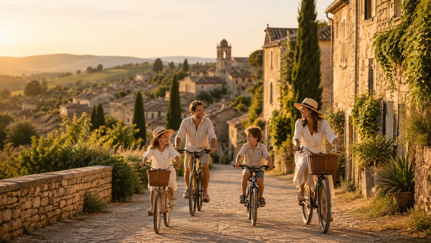 Sortie en famille à vélo