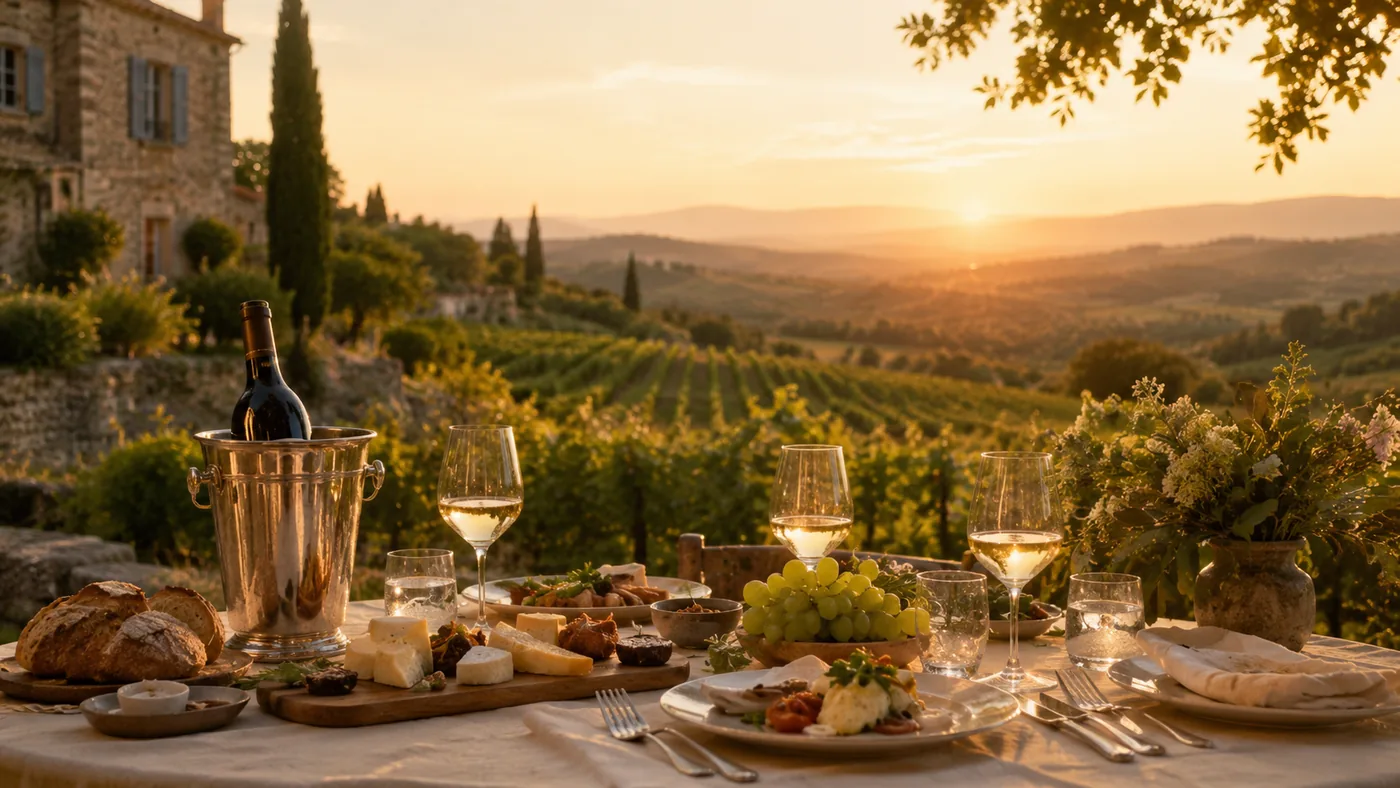 Expérience gastronomique dans un vignoble